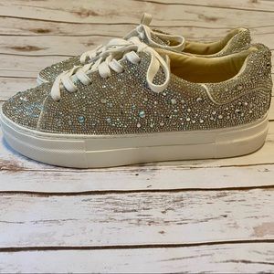 BETSY JOHNSON SUTON HIGHWALL BLING PLATFORM SNEAKER